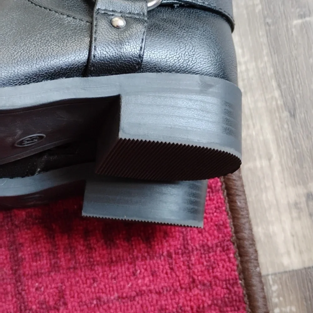 Girls Black Buckle Strap Boots, Winter Boots